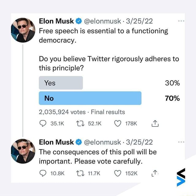 Elon Musk elonmusk Free speech is essential to a functioning