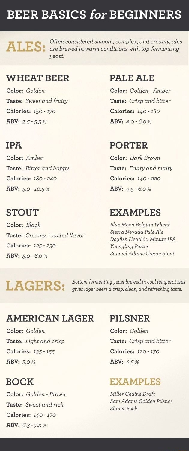 BEER BASICS for BEGINNERS Often considered smooth, complex, and creamy