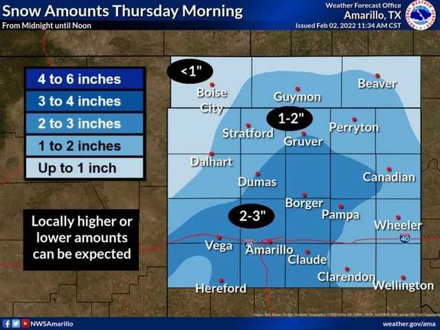 Snow Amounts Thursday Morning From Midnight until Noon 4 to 6 inches 3 ...