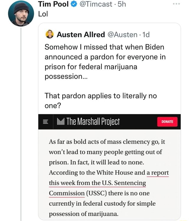 Tim Pool Timcast Lol Austen Allred Austen id Somehow I missed that when Biden announced a