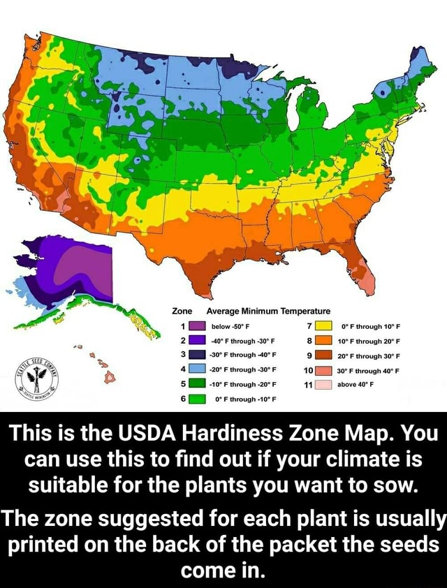 Zone Average Minimum Temperature F through -30° F 8 10°F through 20° F ...