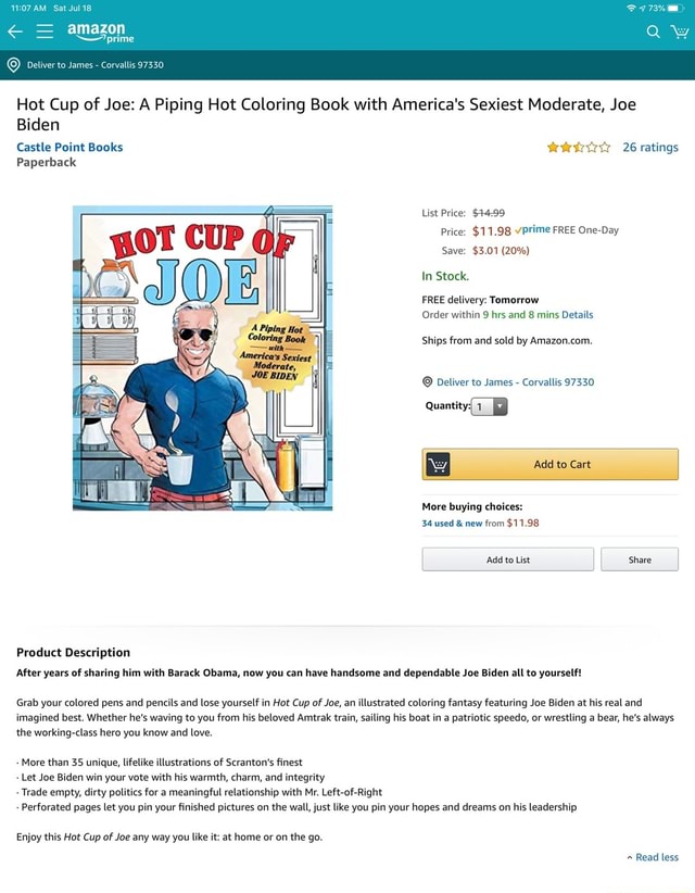 Hot Cup of Joe A Piping Hot Coloring Book with America's Sexiest