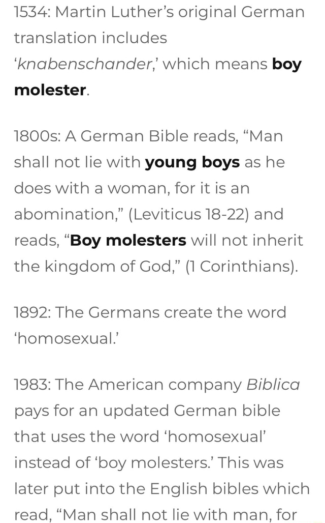 1534 Martin Luther's original German translation includes