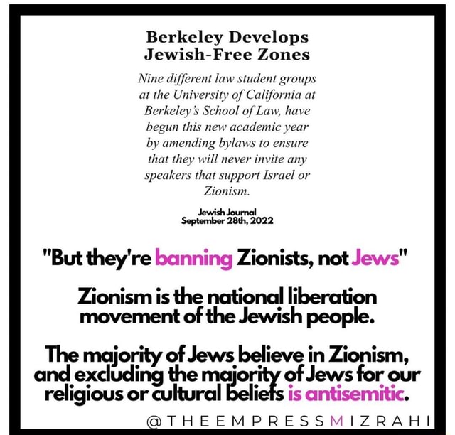 Berkeley Develops Jewish-Free Zones Nine Different Law Student Groups ...