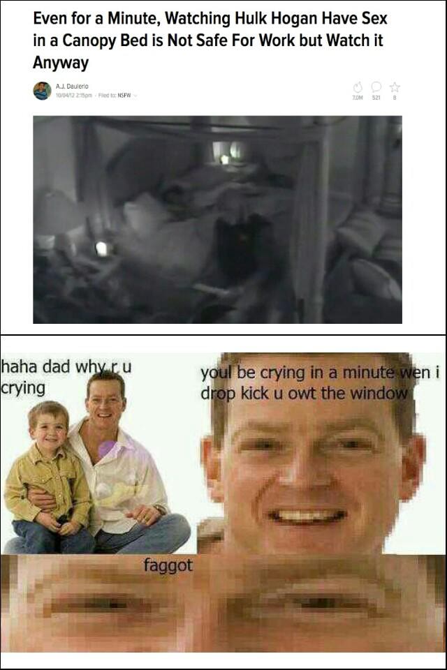 Even For A Minute Watching Hulk Hogan Have Sex In A Canopy Bed Is Not Safe For Work But Watch It Anyway Mm Ifunny