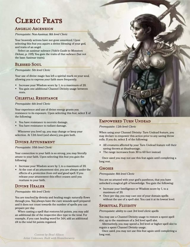 CLERIC FEATS ANGELIC ASCENSION Prerequisite Non Aasimar, level Cleric