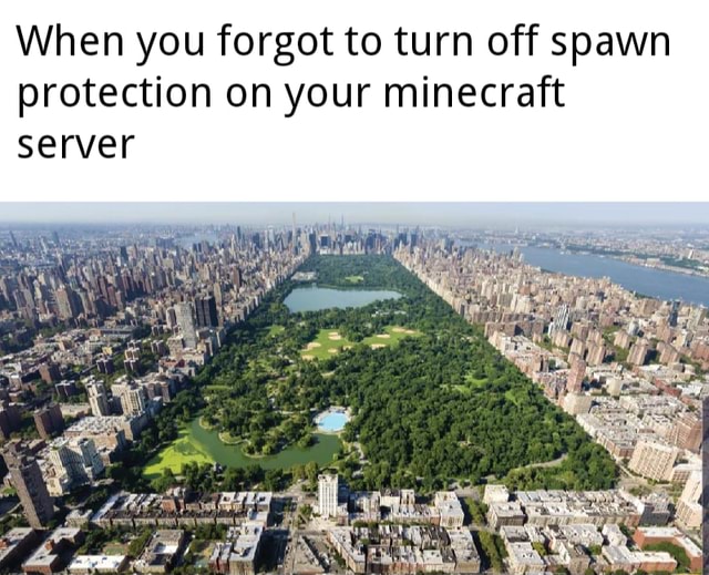 When You Forgot To Turn Off Spawn Protection On Your Minecraft Server