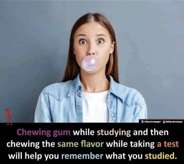 Chewing gum while studying and then chewing the same flavor while