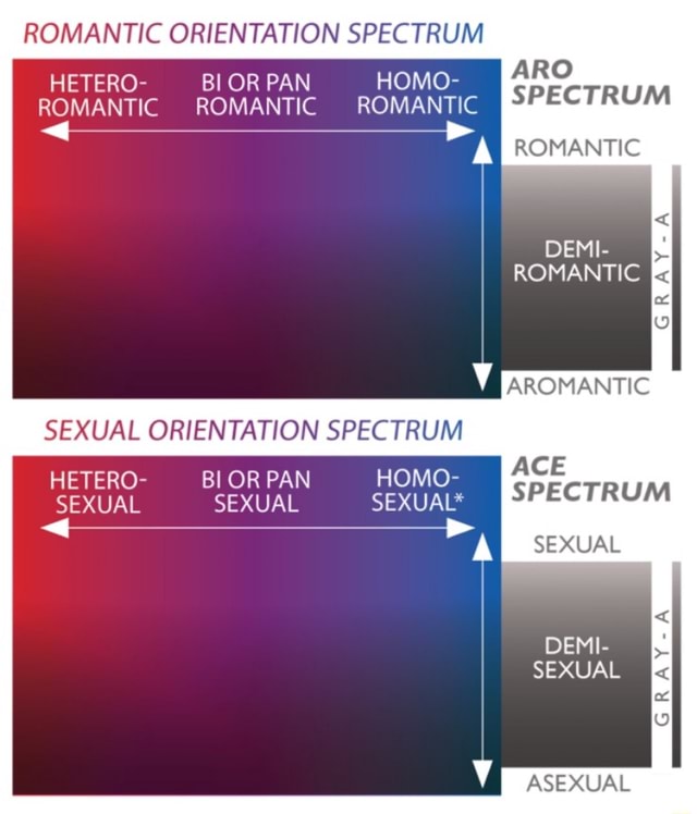 Romantic Orientation Spectrum Aro Aromantic Sexual Orientation Spectrum Ace Hetero Biorpan Homo Spectrum Ifunny