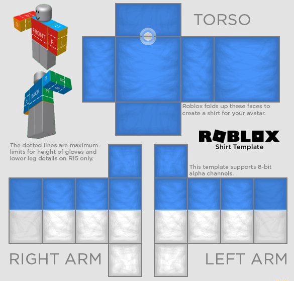 Roblox Shirt Temmplate - TORSO Shirt Template RIGHT ARM LEFT ARM - iFunny