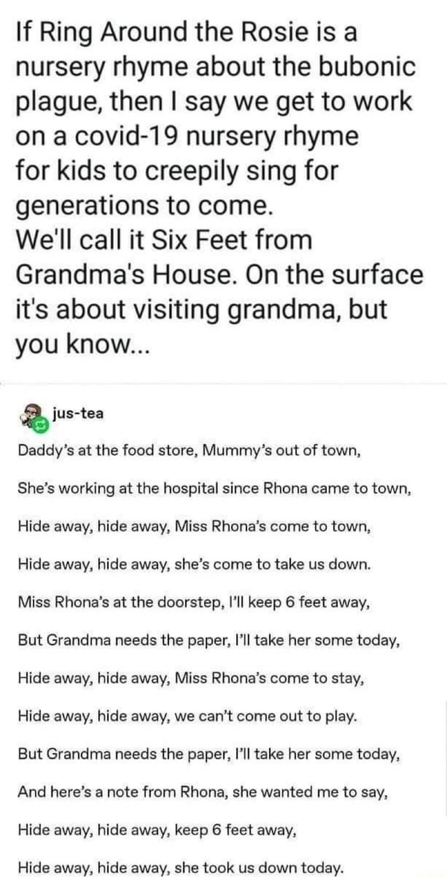 If Ring Around the Rosie is a nursery rhyme about the bubonic plague