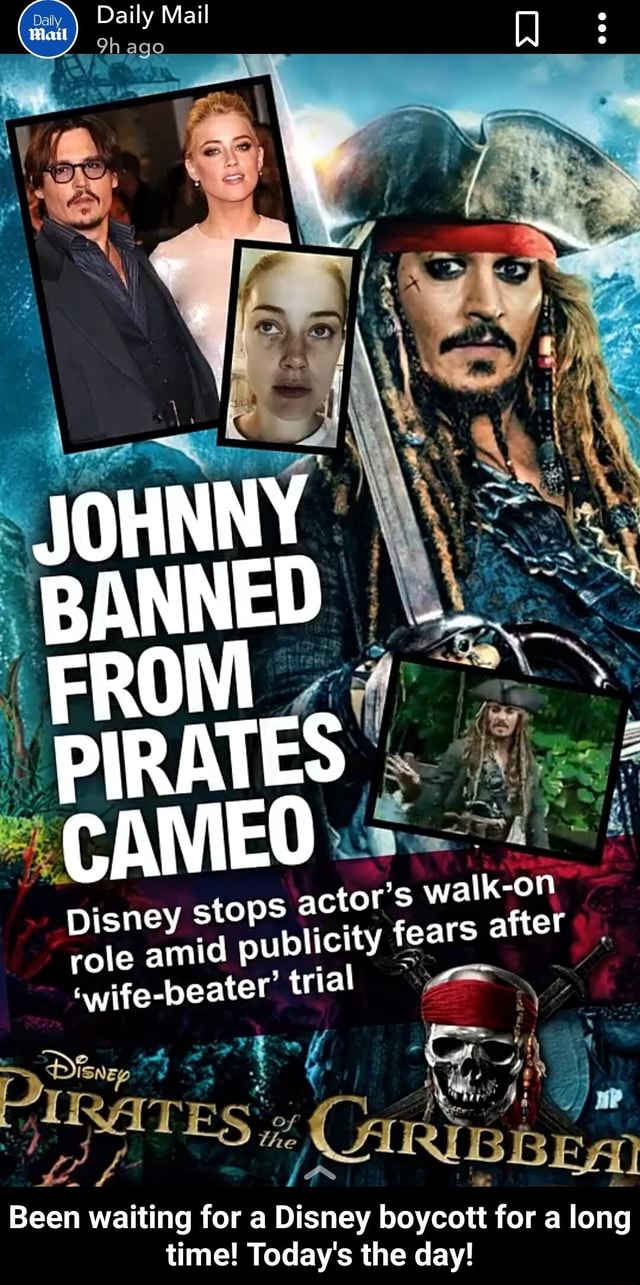 Daily Daily Mail ago JOHNNY BANNED FROM PIRATES CAMEO Disney stops