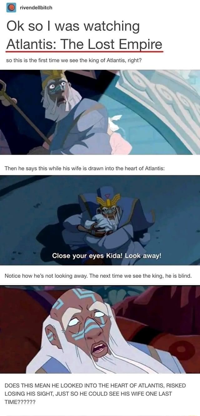 vencenbiten Ok so I was watching The Lost so this is the first time we see the king of Atlantis, Then he says this while his wife is