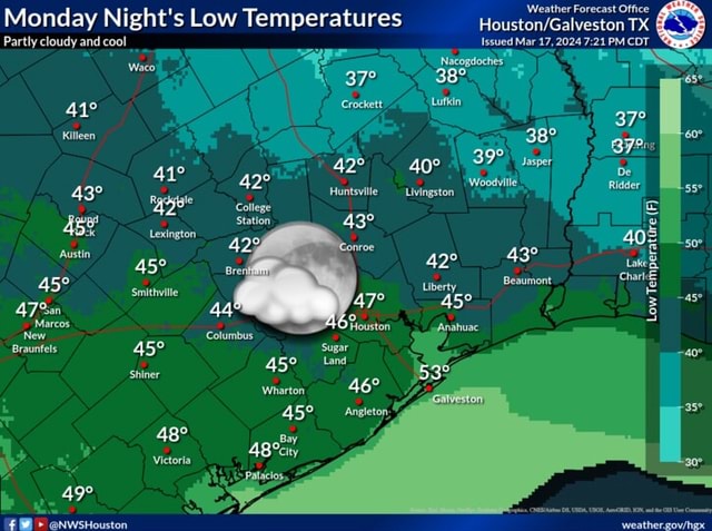 Weather Forecast Office Issued Mar 17, 2024 PM: Monday Night's Low ...