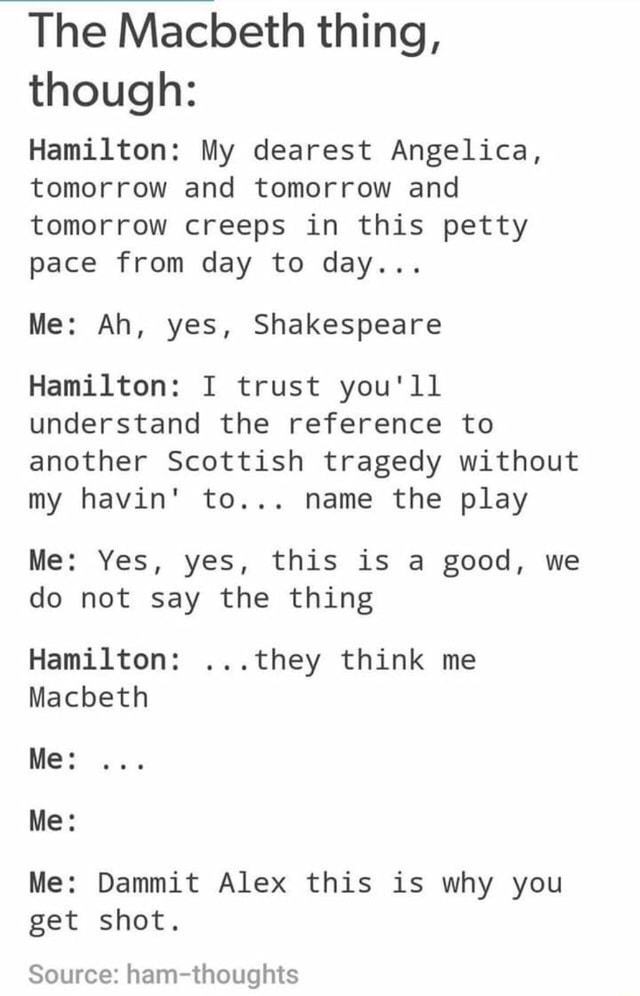 Tomorrow and tomorrow creeps in this petty pace online hamilton