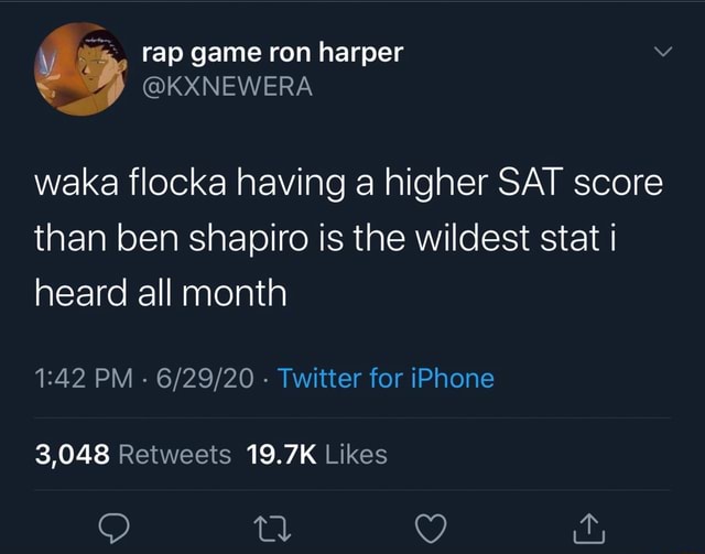 Waka Flocka Having A Higher Sat Score Than Ben Shapiro Is The Wildest Stat I Heard All Month