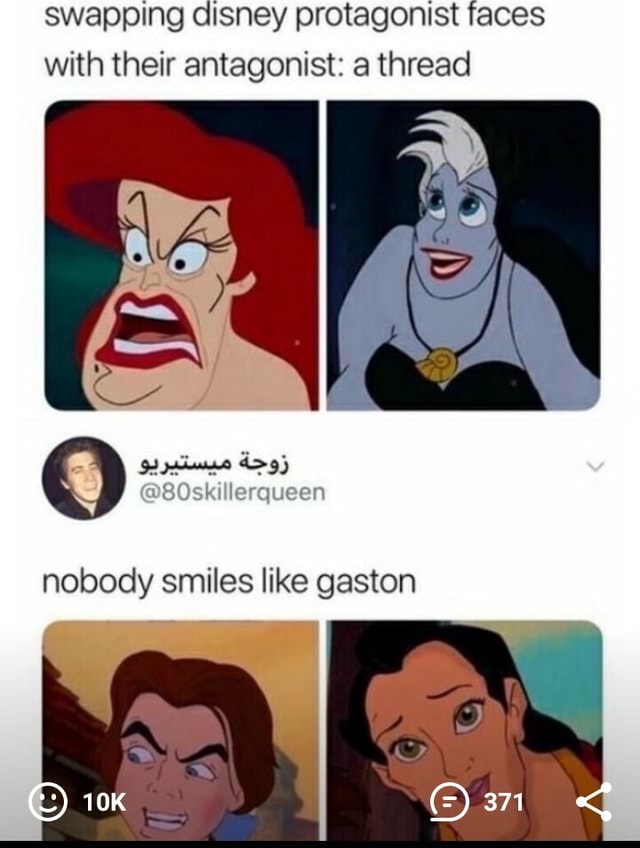 Swapping disney protagonist faces with their antagonist: a thread ...