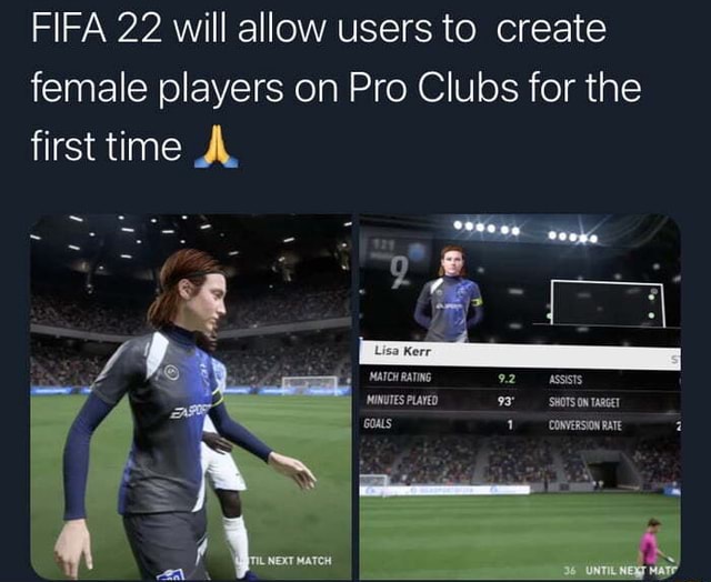 FIFA 22 permitirá jogar como uma mulher no Pro Clubs