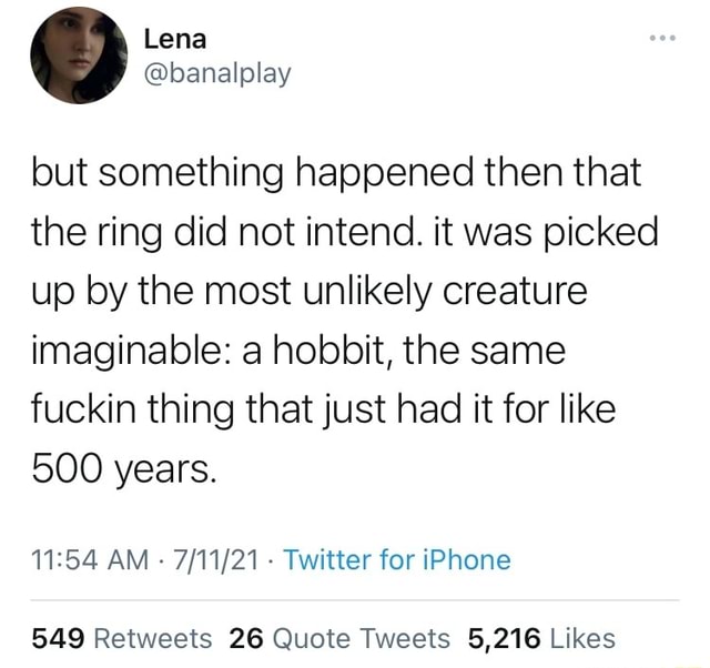 But something happened then that the ring did not intend. it was picked ...