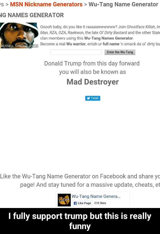 Rs Msn Nickname Generators Wu Tang Name Generator Jg Names Generator Man Rza Gza Raekwan The Laxe Ol Dmy Bastard And Me Omev Stat Clan Members Umng Hm Wu Tang Names Generator