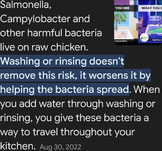Salmonella, Campylobacter and other harmful bacteria live on raw