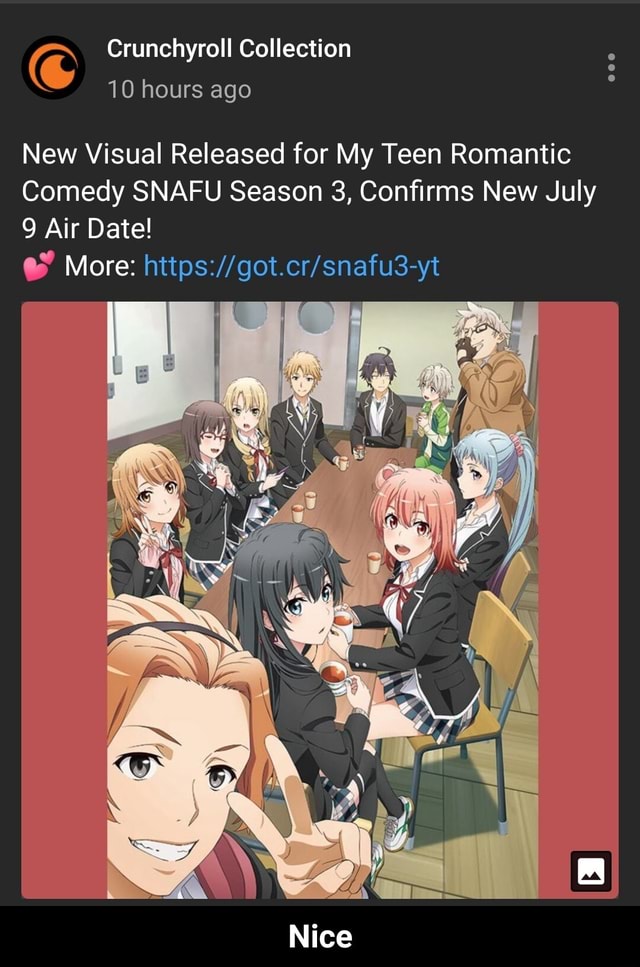 New Visual Released for My Teen Romantic Comedy SNAFU Season 3