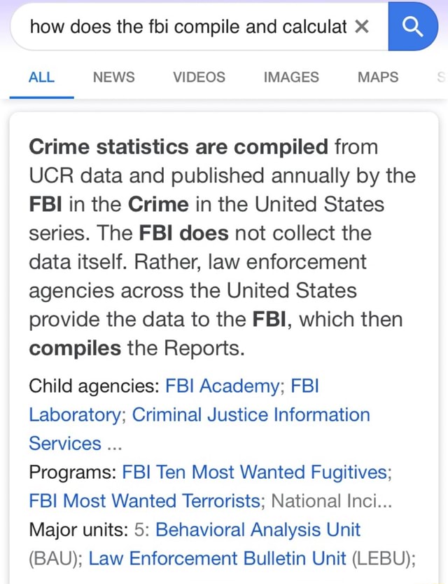 How Does The Fbi Compile And Calculat Crime Statistics Are Compiled ...