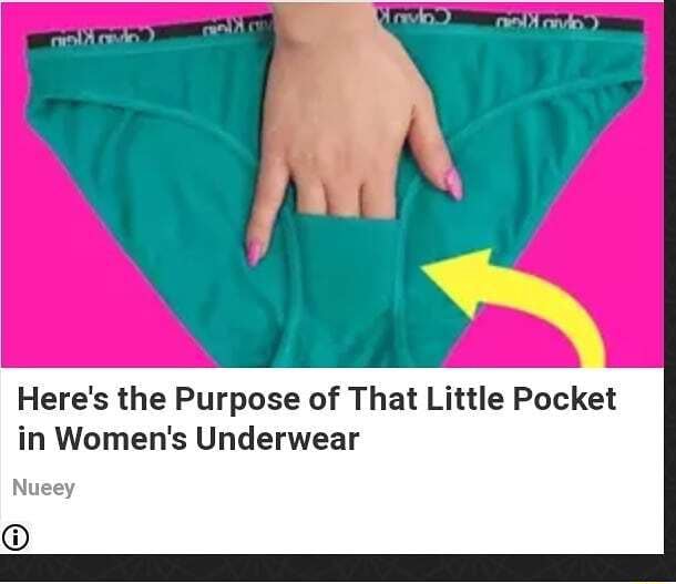 Here's the Purpose of That Little Pocket in Women's Underwear Nueey - iFunny