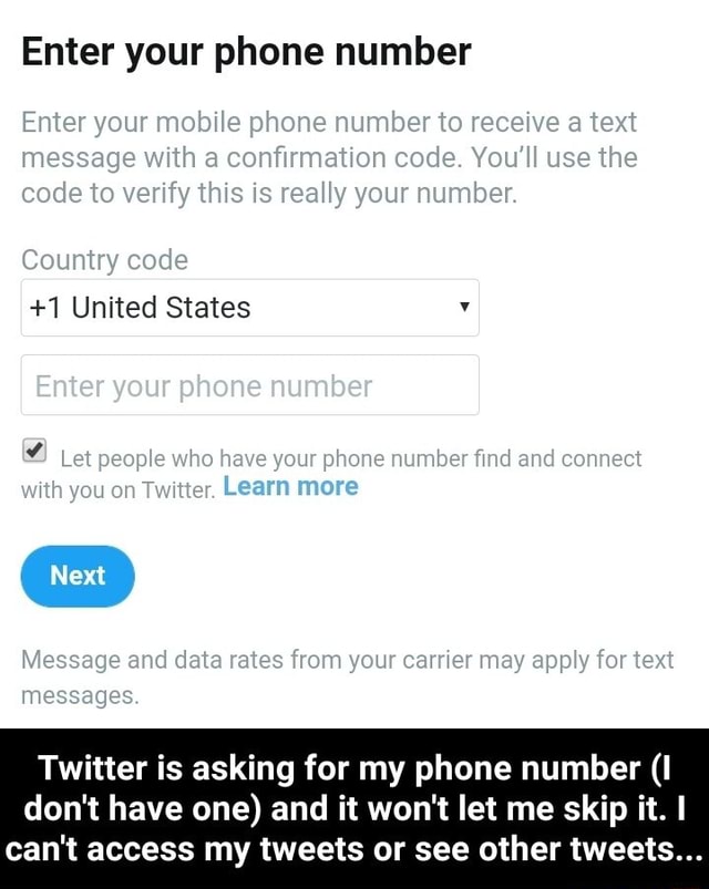 enter your mobile phone number