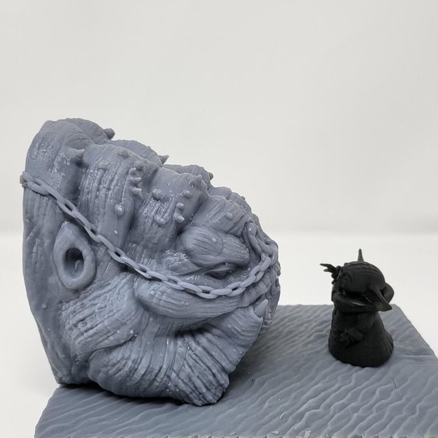 3d Printed Grogu Vs Rancor From Hex3d - )