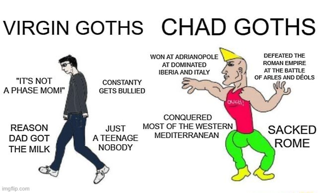 VIRGIN GOTHS CHAD GOTHS DEFEATED THE ROMAN EMPIRE AT THE BATTLE (OF ...