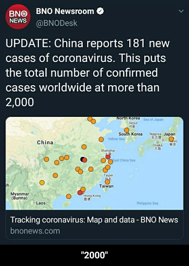 UPDATE: China reports 181 new cases of coronavirus. This puts the total ...
