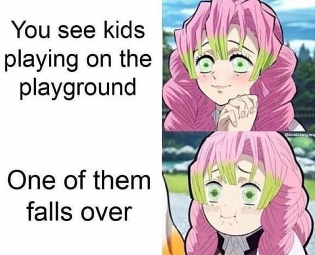 You see kids playing on the playground One of them falls over - iFunny