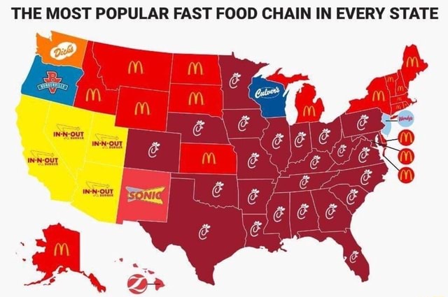 THE MOST POPULAR FAST FOOD CHAIN IN EVERY STATE - iFunny