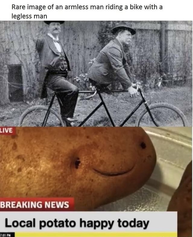 Leglest Man Rare image of an armless man riding a bike with a legless man BREAKING ...