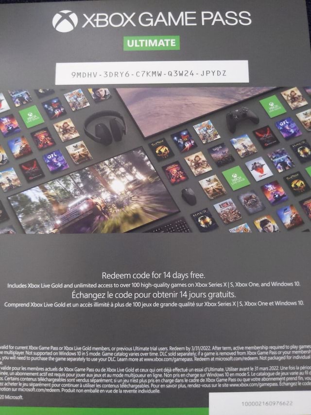redeem code for xbox game pass