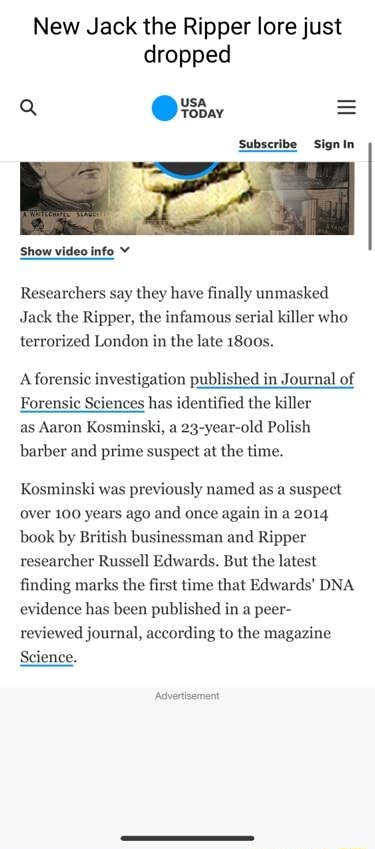 The Time Ripper Attack New Jack the Ripper lore just dropped usa = Q = Subscribe Signin Show ...