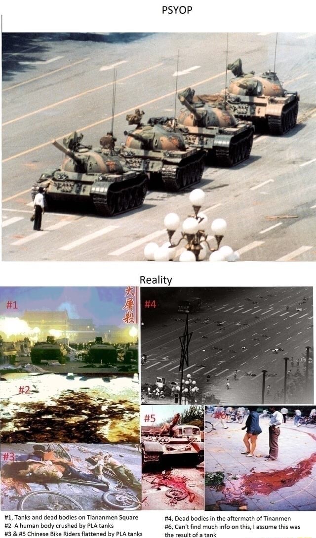 PSYOP Reality #1, Tanks and dead bodies on Tiananmen Square #4, Dead