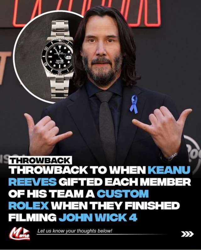 Keanu Reeves Giving THROWBACK I THROWBACK TO WHEN KEANU REEVES GIFTED EACH MEMBER OF HIS ...