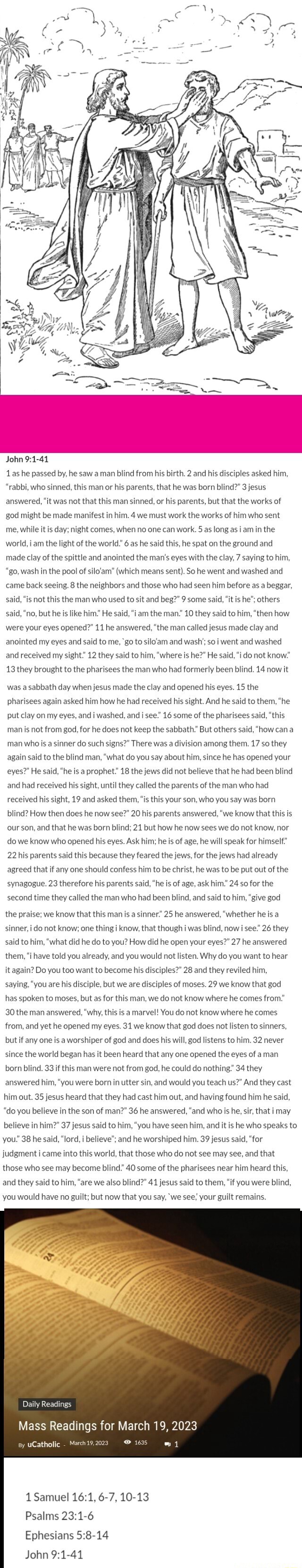 John as he passed by, he saw a man blind from his birth. 2 and his