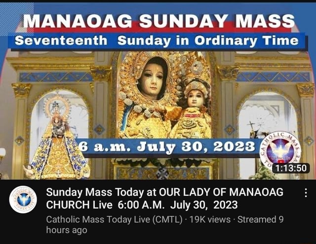 MANAOAG SUNDAY MASS Seventeenth Sunday in Ordinary Time a.m. July 30 ...