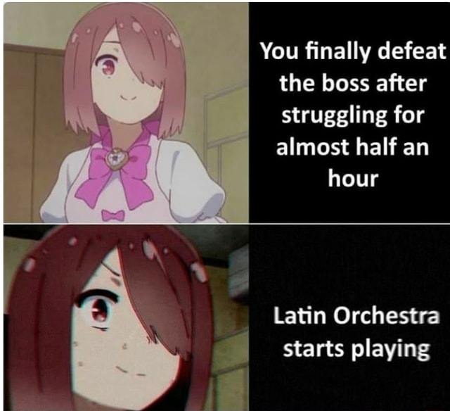 You finally defeat the boss after struggling for almost half an - iFunny