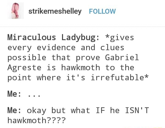 Miraculous Ladybug Gives Every Evidence And Clues Possible That Prove Gabriel Agreste Is Hawkmoth To The Point Where It S Irrefutable Me Me Okay But What If He Isn T Hawkmoth