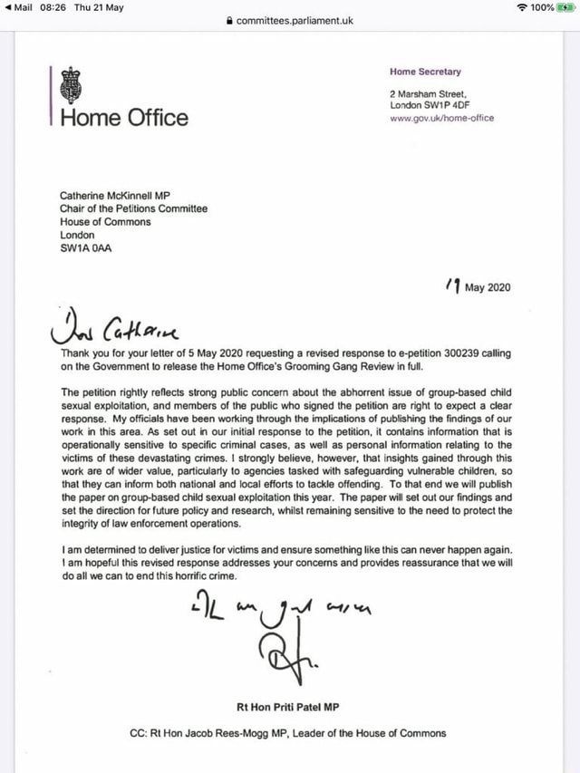 Home Office www.gov.uk/homeoffice Catherine McKinnell MP Chair of the