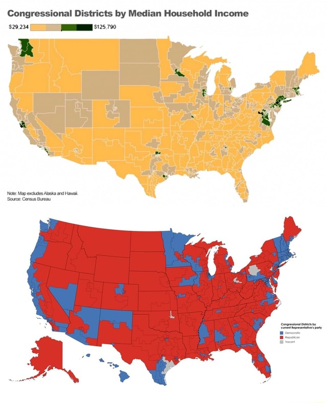 Congressional Districts by Median Household Income $29 234 7- $125 790 - )