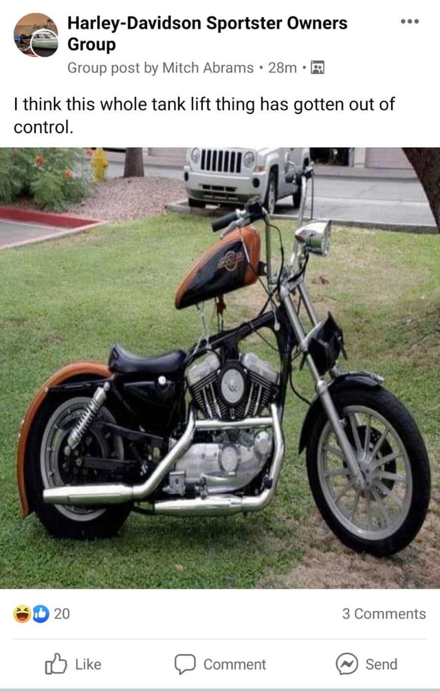 HarleyDavidson Sportster Owners Group Group post by Mitch Abrams I