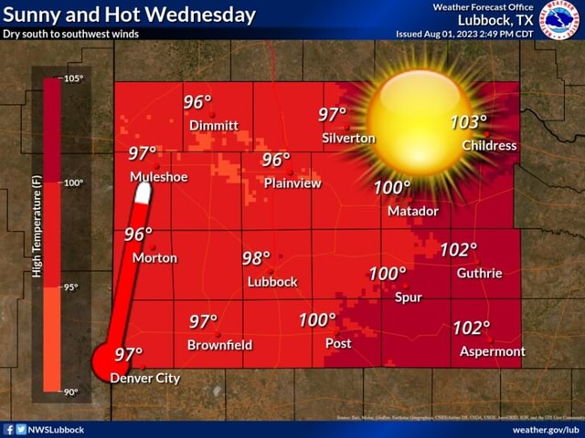 Dry south to southwest winds Issued Aug 01, 2023 PM CDT Sunny and Hot ...