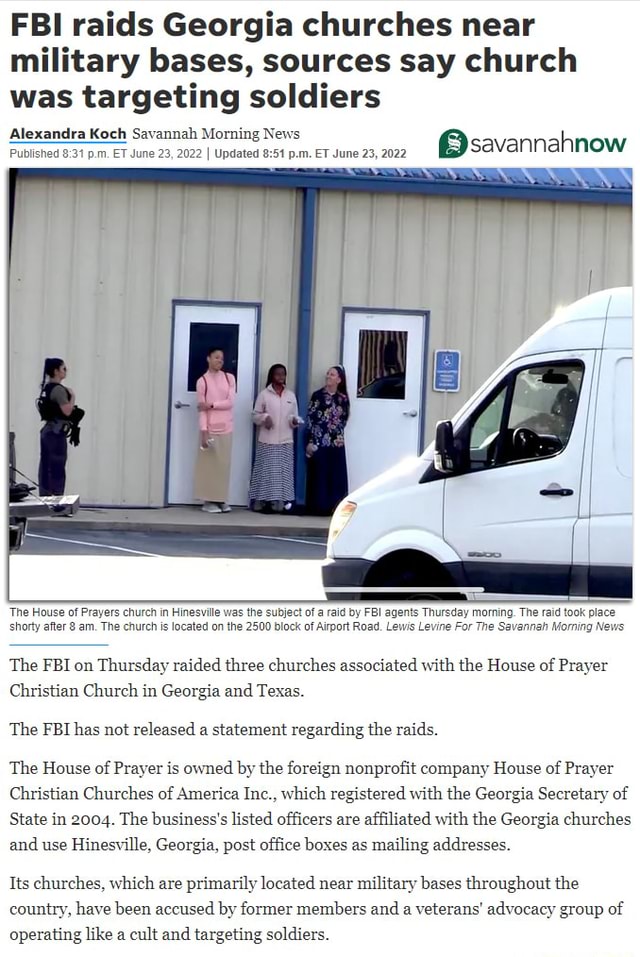 Fbi Church 1 - FBI raids Georgia churches near military bases, sources say church ...