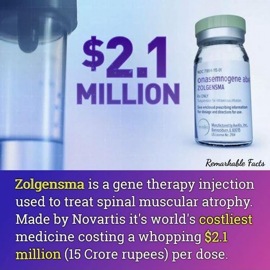 $2.1 fonasemnogene I MILLION Zolgensma is a gene therapy injection used ...