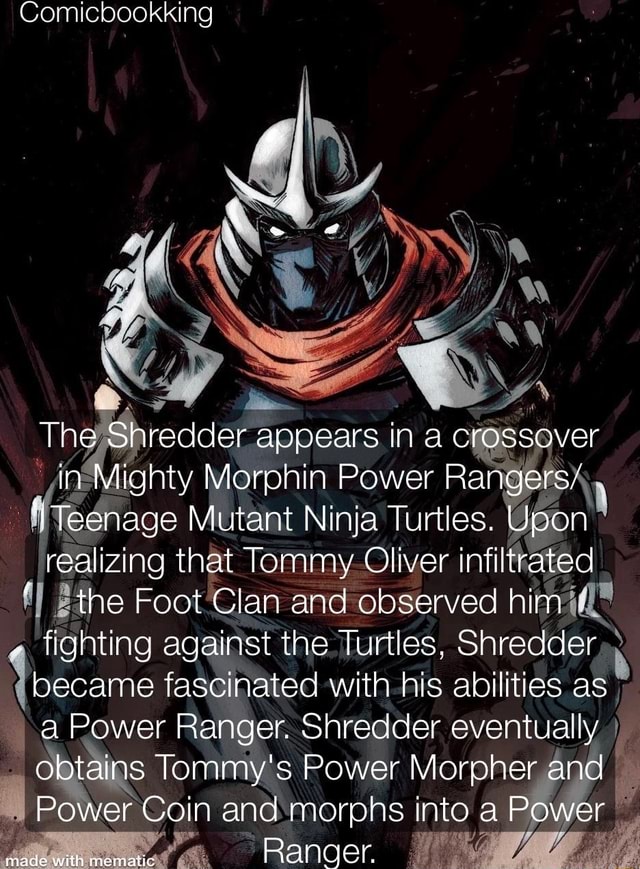Comicbookking The Shredder appears in a crossover in Mighty Morphin ...